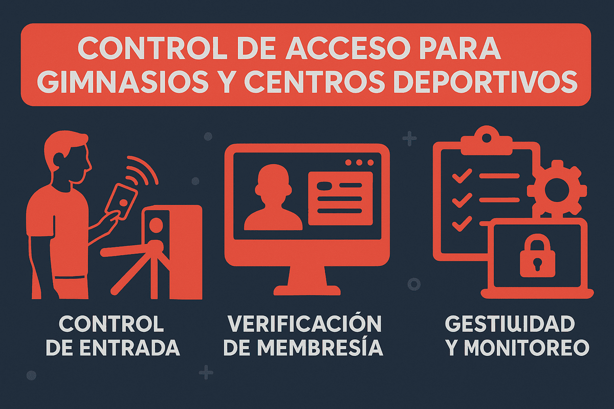 infografia control acceso gimnasios